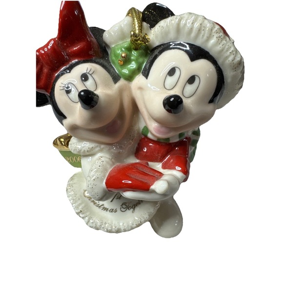 Lenox Vintage Disney Mickey and Minnie First Christmas Together 2006 Handmade - Picture 1 of 7